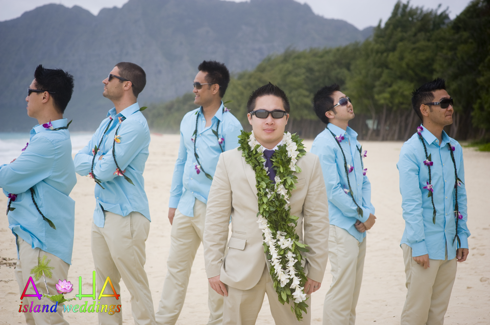 Grace And Minh Fun In The Sun Beach Wedding Thr Grooms Men With The Groom Looking Like Tough Guys