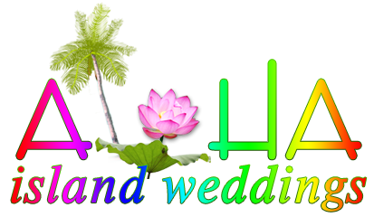logo for aloha island weddings