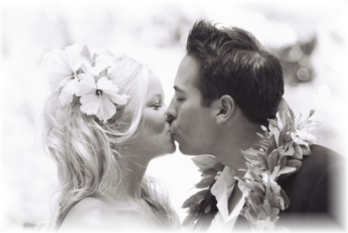 black and white photo of Lance and Tracey