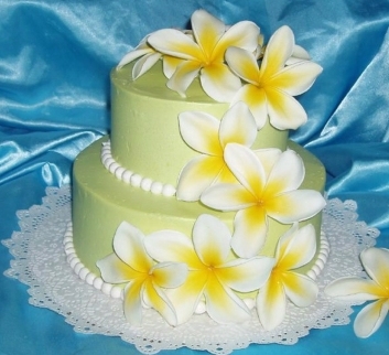 Hawaiian themed wedding cakes