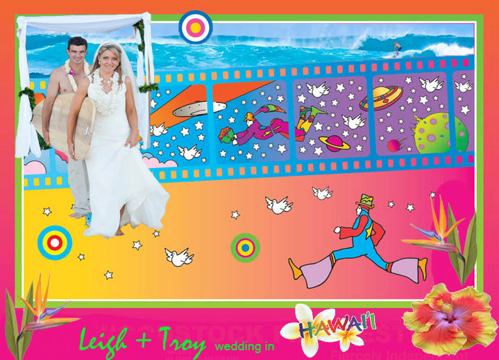 60s wedding hawaii couple
