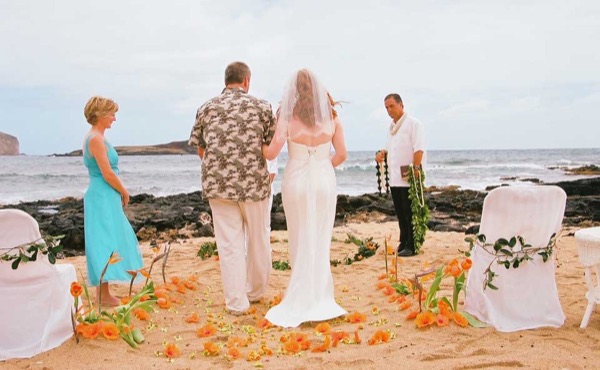 Ashley's wedding ceremony on the beach, from another angle