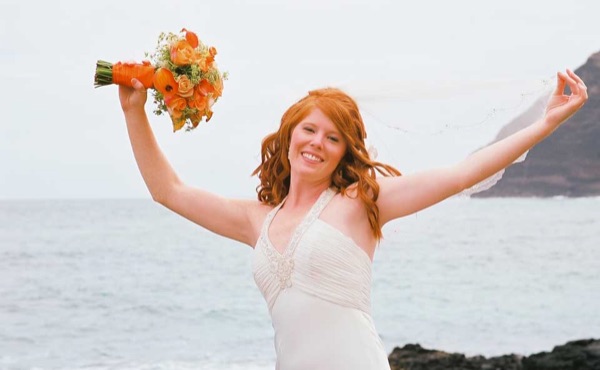 Ashley's wedding ceremony on the beach