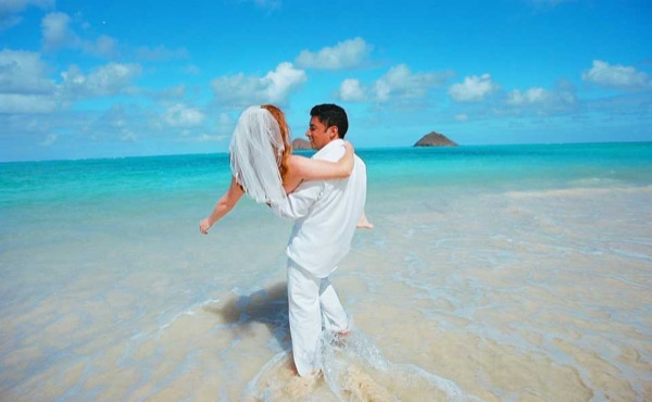 Going into the water for Ashley's trash the dress shoot