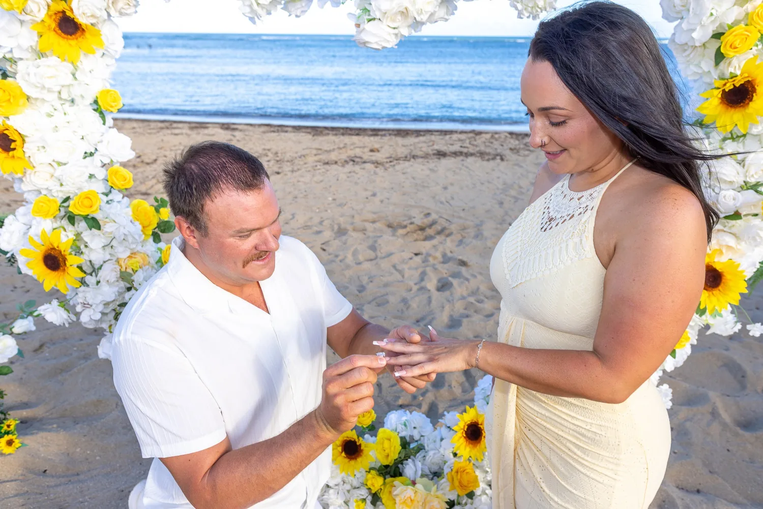 The ring on her finger by the sea