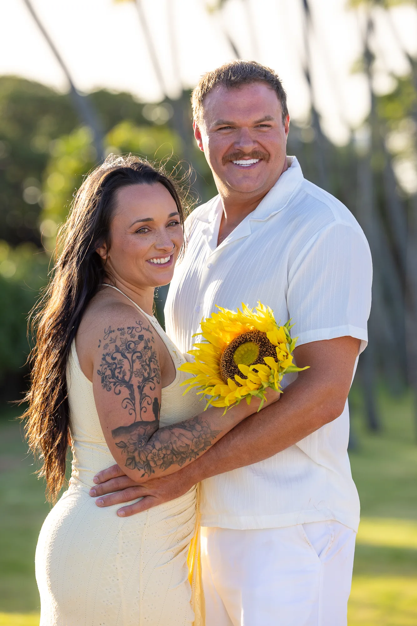 Smiling with the sunflower