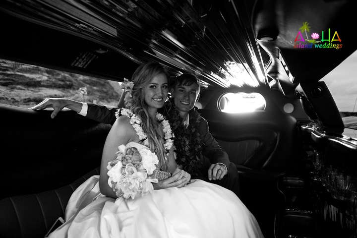 Jill and James in the limo back to the Hilton Hawaiian Village