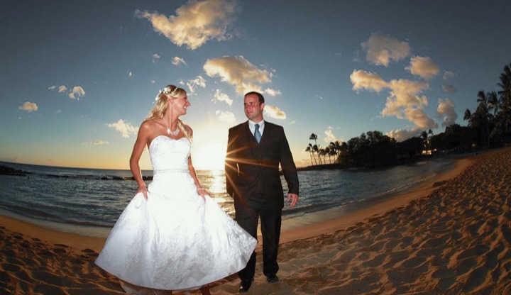Saskia and Michael on the beach at Paradise Cove