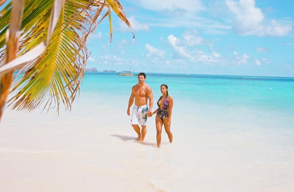 Jamillah and Brandon at Lanikai beach, up close