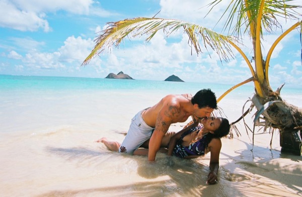 Jamillah and Brandon at Lanikai beach, another happy moment