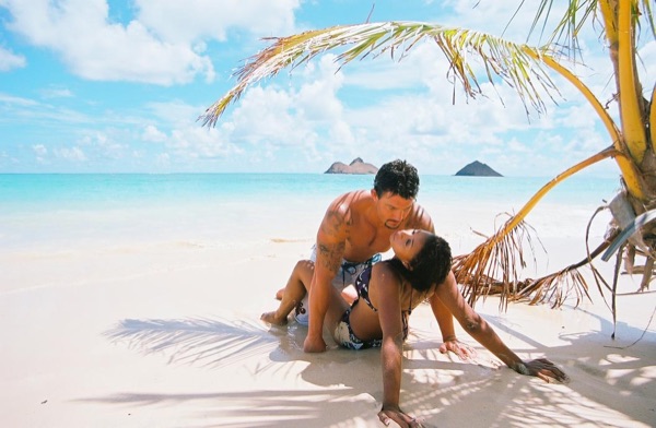 Jamillah and Brandon at Lanikai beach, one more photo