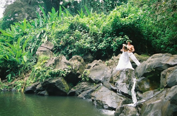Jamillah deep in the jungle of Oahu, close up