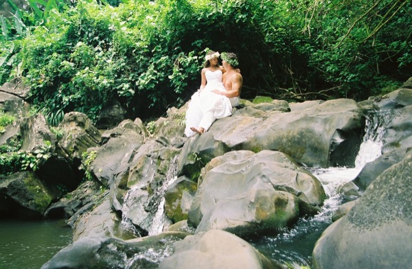 Jamillah deep in the jungle of Oahu, in the sunshine