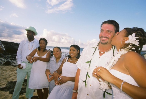 Family and friends with Jamillah and Brandon, from another angle