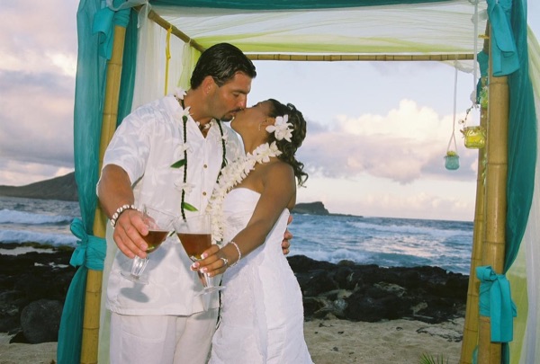Jamillah and Brandon together at the gazebo