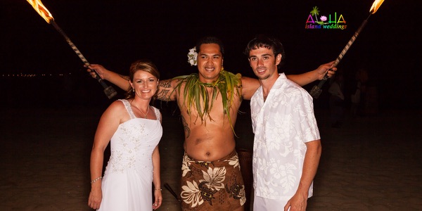 A fire knife dancer at the reception, more from the day