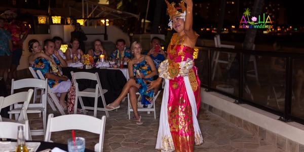 A fire knife dancer at the reception, another photo