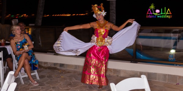A fire knife dancer at the reception, a moment later