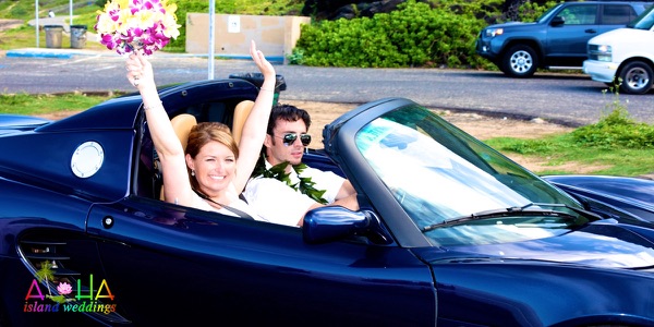 Jennifer and David in the Lotus sports car, photo 6