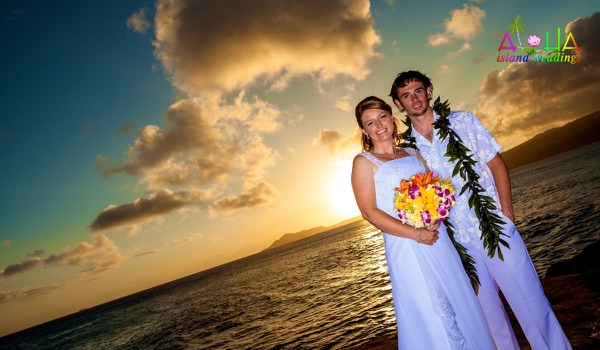 Jennifer and David in silhouette at sunset, photo 2