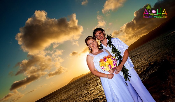 Jennifer and David at sunset at China Walls, another photo