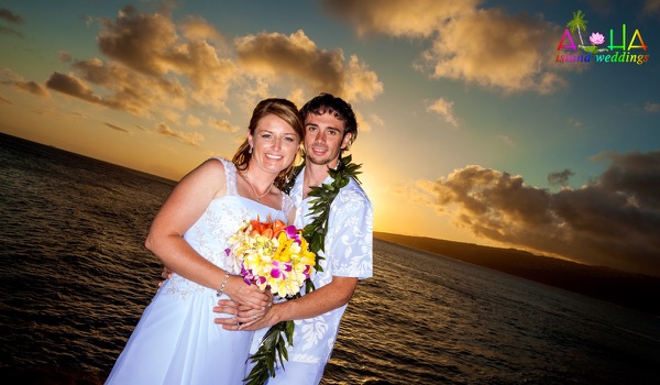 Jennifer and David in silhouette at sunset, another photo