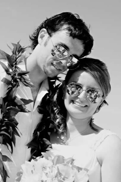 Black and white David and Jennifer