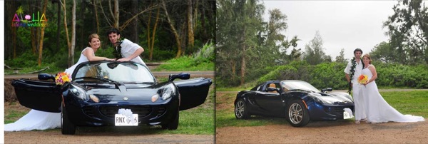 Jennifer and David in the Lotus sports car
