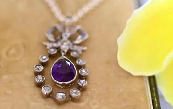 Plumeria with amethyst