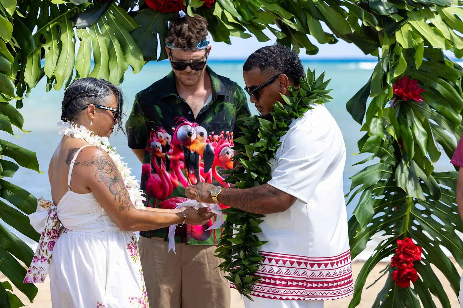 Exchanging rings under the arch