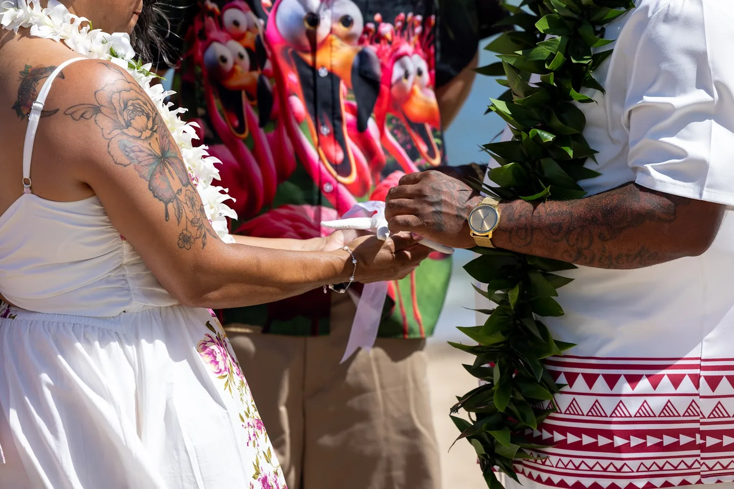 Erick placing the ring on Jocelyn’s finger