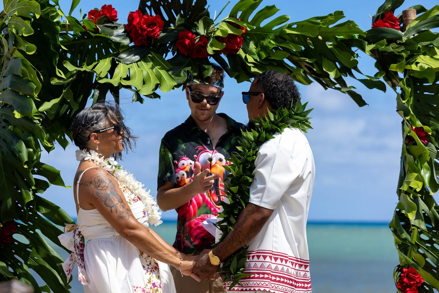 Smiling at each other during the ceremony