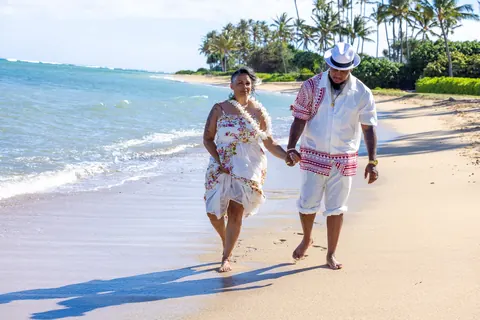 Hand in hand by the water