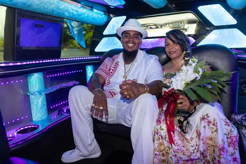 Jocelyn and Erick together in the limo