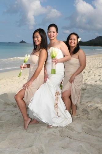 Jo and Rey with their bridal party, close up