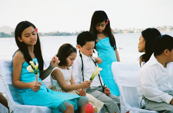 Kids at the wedding ceremony