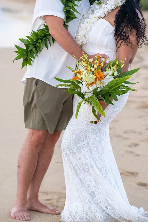 A black and white beach portrait