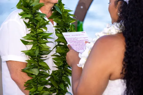 Reading their personal vows