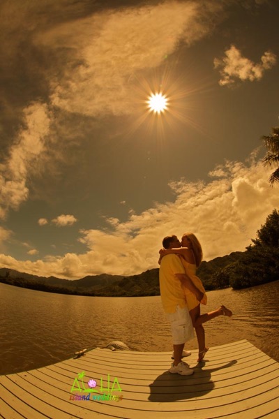 Vintage style photo of Krista and Charlie hugging