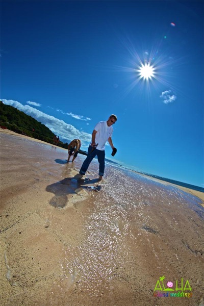On the beach of Waimea north shore of Oahu