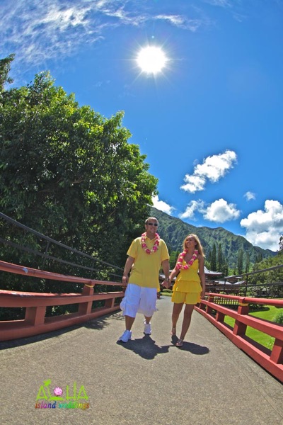 Walking on the bridge valley of the temples Krista