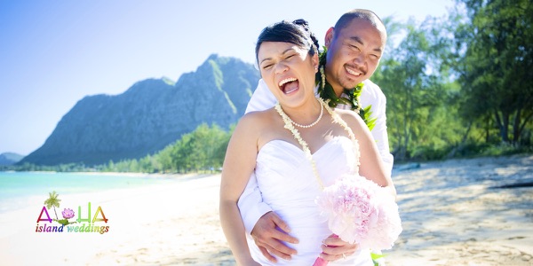 Leling and Jack celebrating on the beach after the wedding, another view