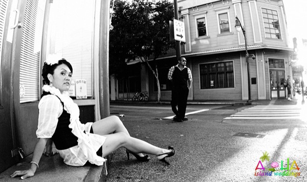 Black and white Chinatown with Leling