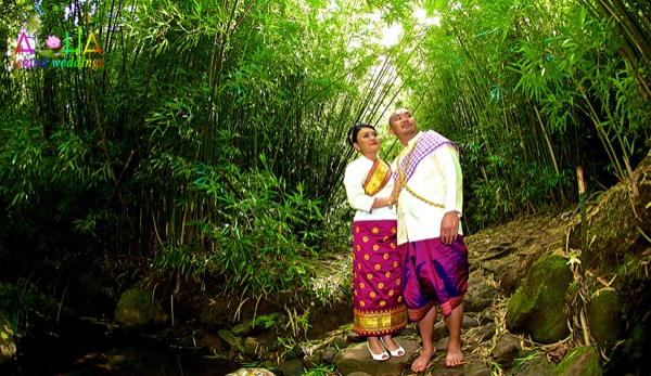 Leling and Jack in the bamboo rain forest