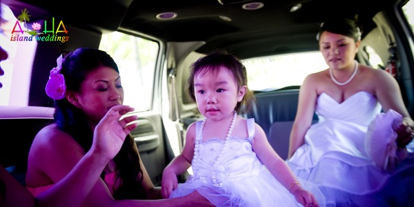 The bridal party in the limo, photo 6