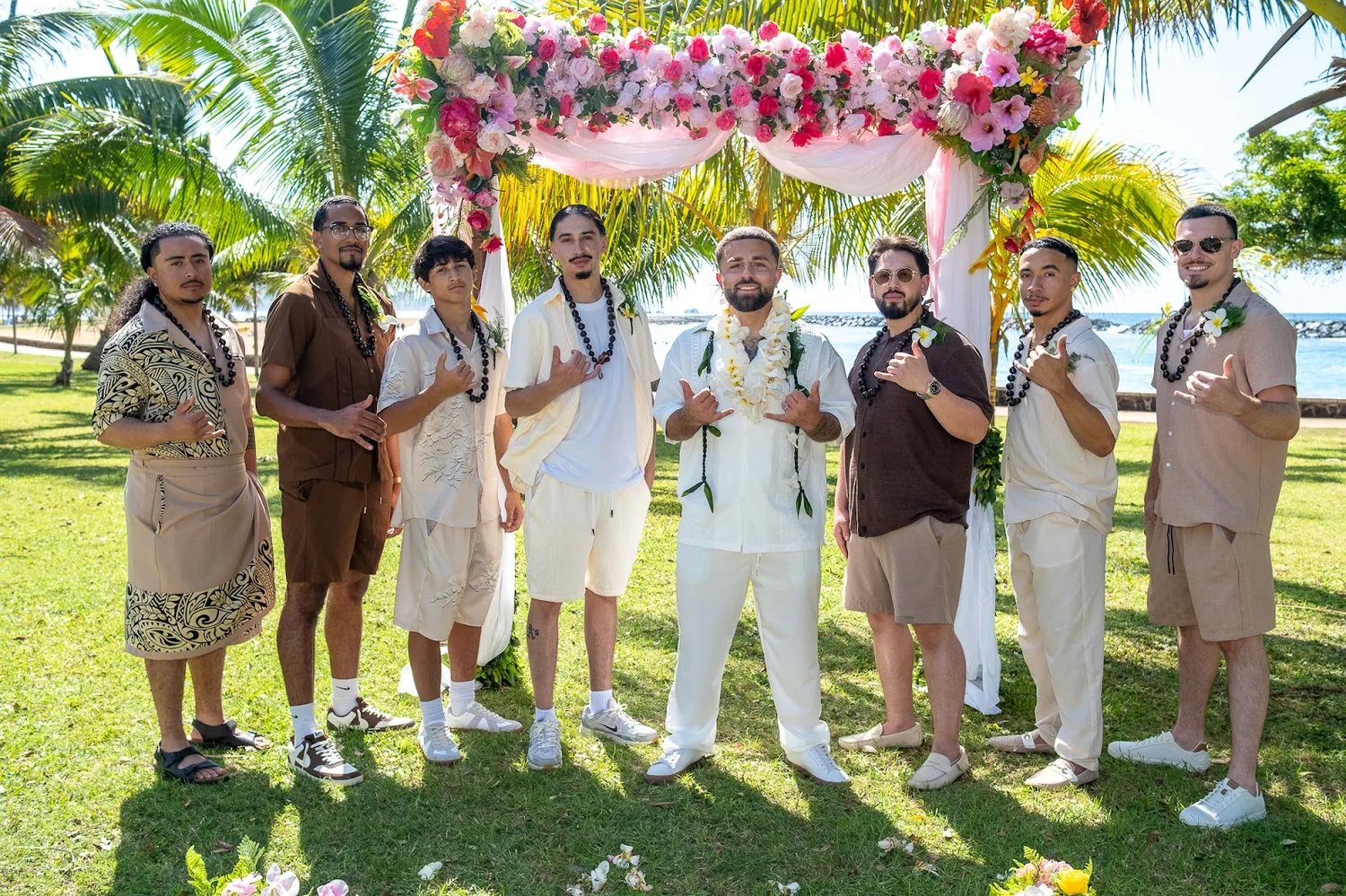 The groomsmen with Mustafa