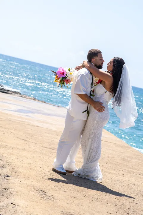 A dip and a kiss by the sea