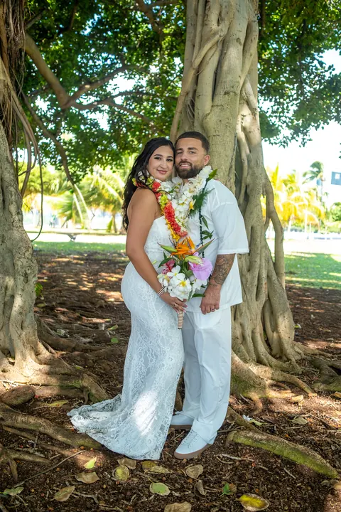 Close together by the banyan roots