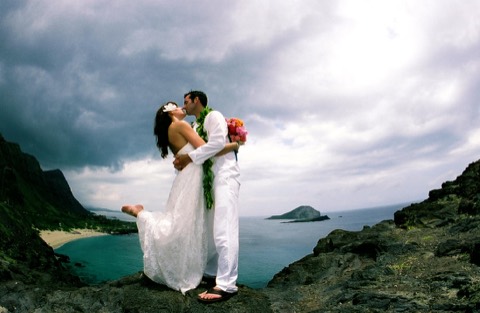 Beth on the cliff at Makapuu