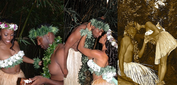 Damarus playing the ukulele for Naheshae in the forest